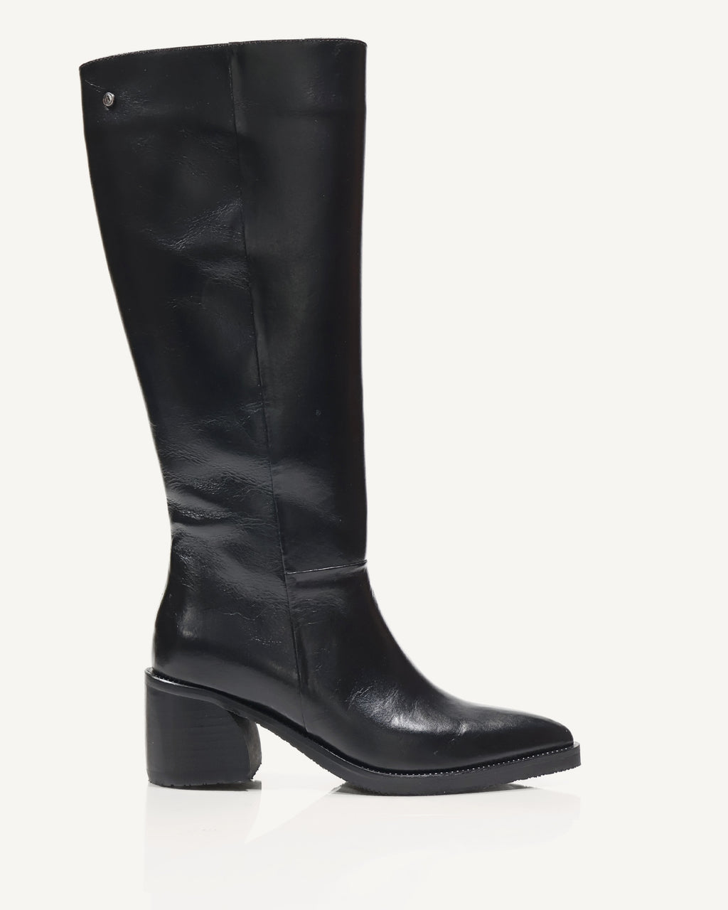 Botas Caña Alta en Cuero Vania Negro - Antonina