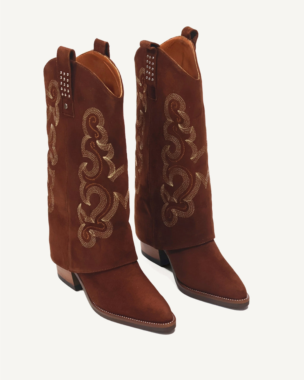 Botas Texanas Caña Media en Doble Capa de Cuero Ante Jalisco Tabaco - Antonina