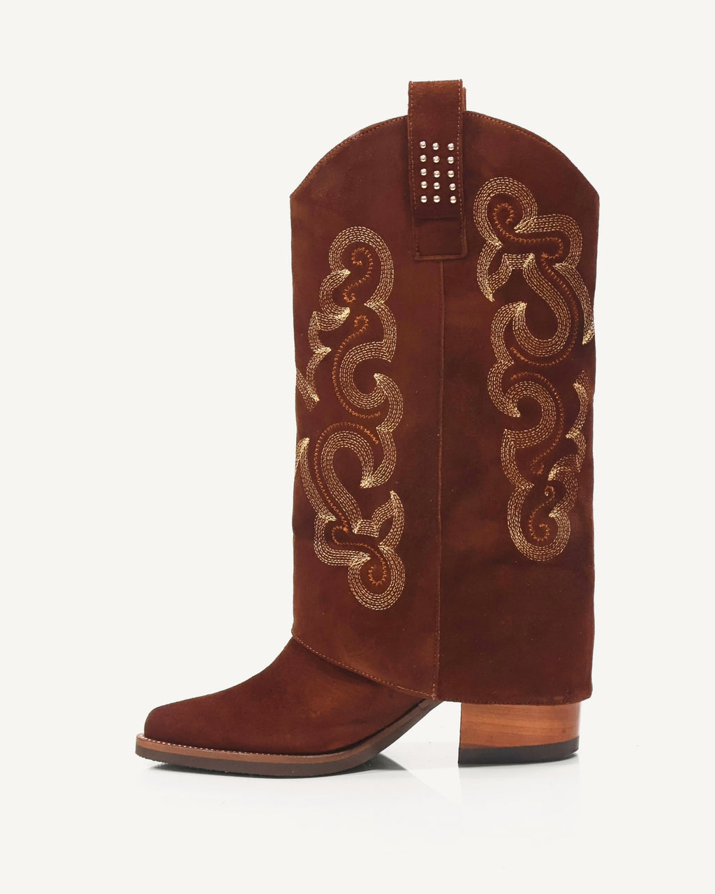 Botas Texanas Caña Media en Doble Capa de Cuero Ante Jalisco Tabaco - Antonina