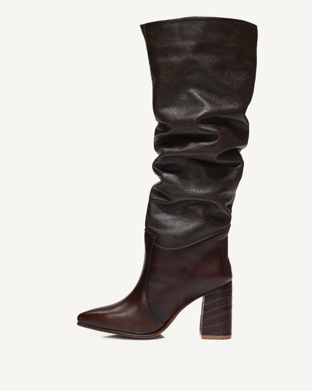 Botas Cosacas Caña Alta en Cuero Oriana Café - Antonina