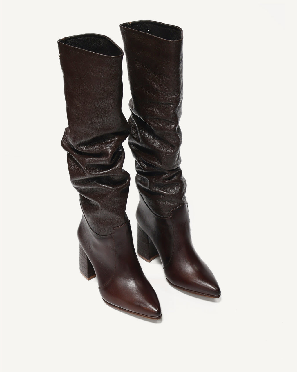 Botas Cosacas Caña Alta en Cuero Oriana Café - Antonina