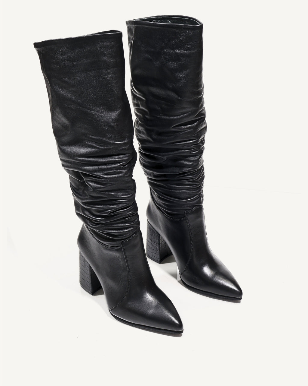 Botas Cosacas Caña Alta en Cuero Oriana Negro - Antonina