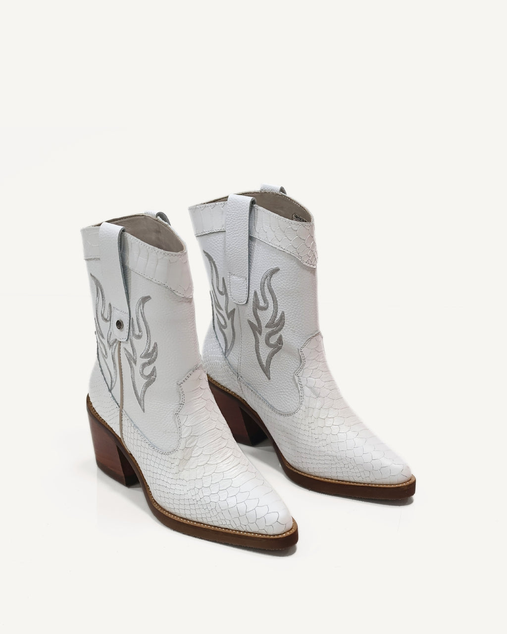 Botas Texanas en Cuero Texa Blanco - Antonina