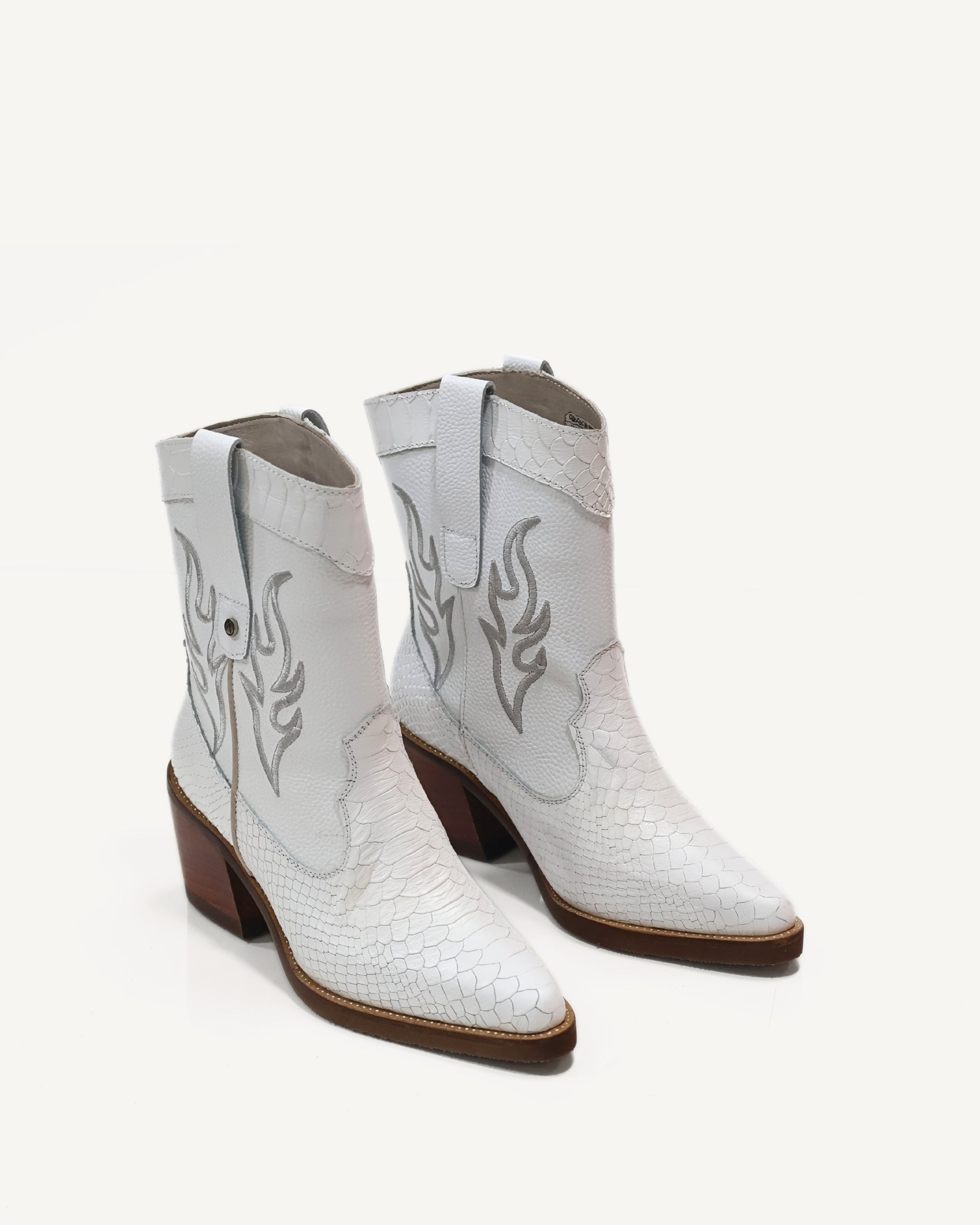 Botas Texanas en Cuero Texa Blanco - Antonina