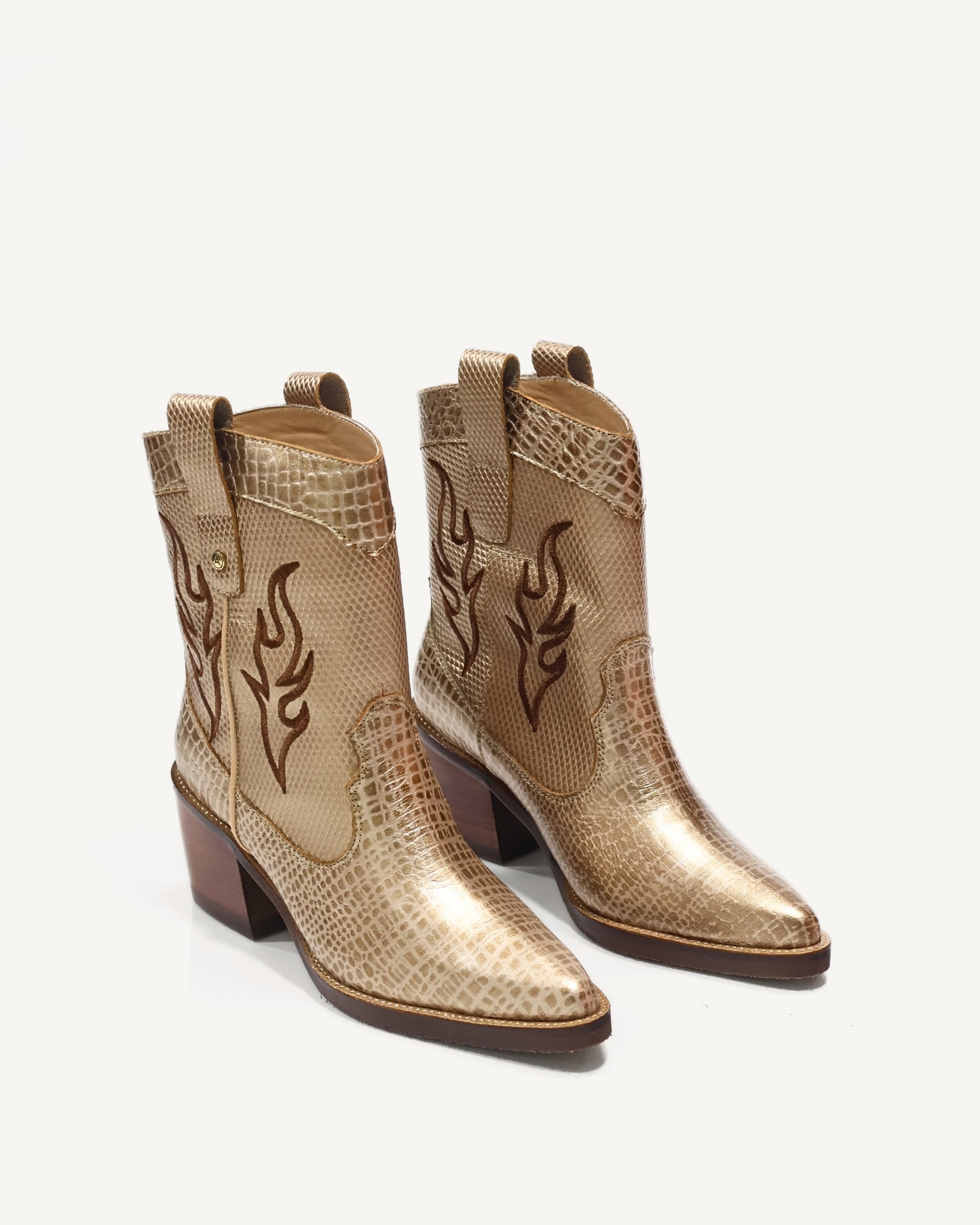 Botas Texanas en Cuero Texa Dorado - Antonina