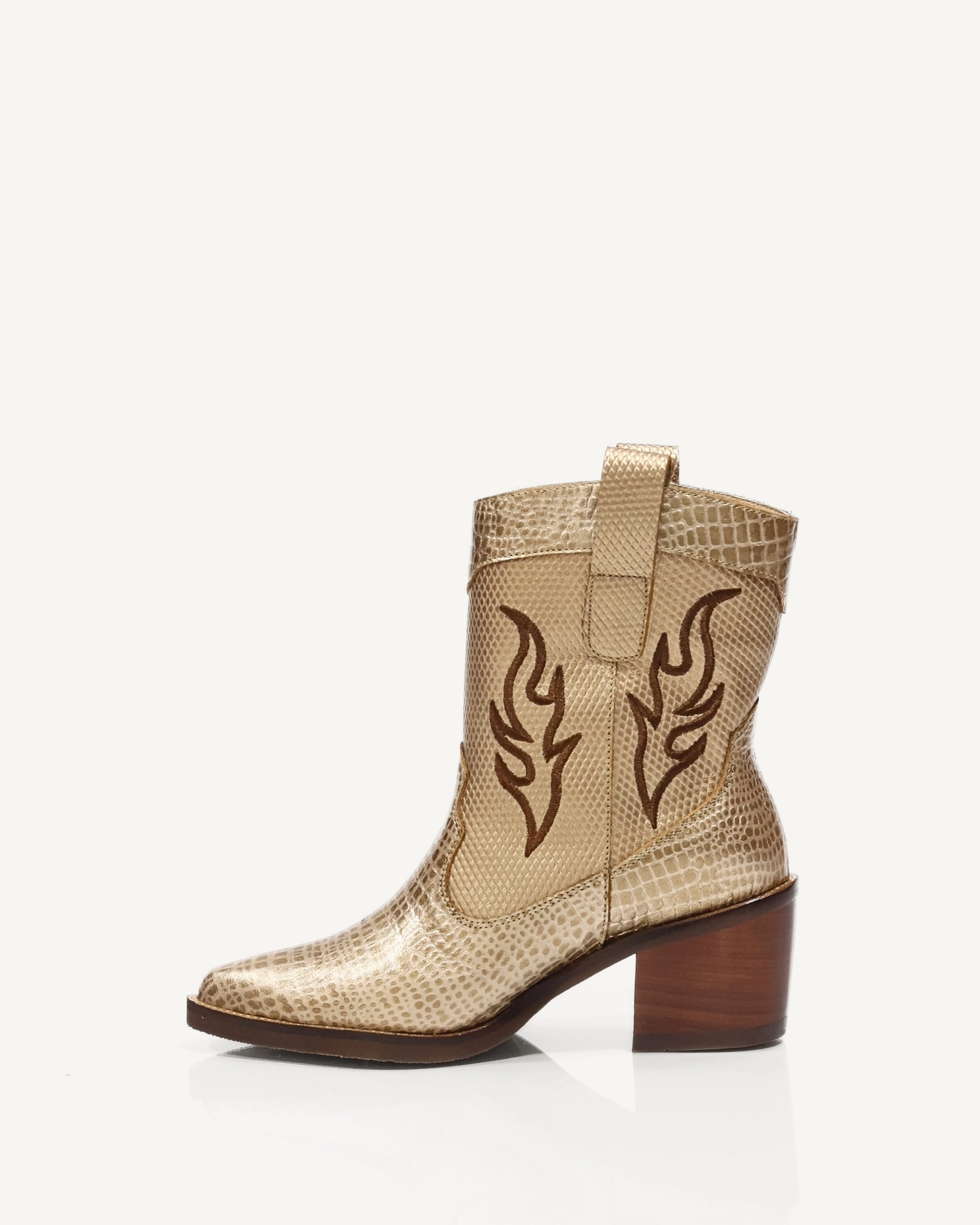 Botas Texanas en Cuero Texa Dorado - Antonina
